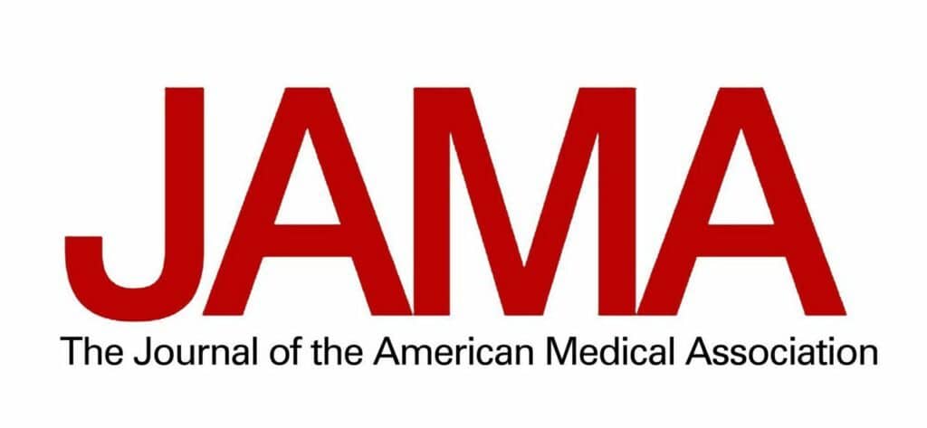 JAMA logo with large red letters; below, text reads "The Journal of the American Medical Association" on a white background.