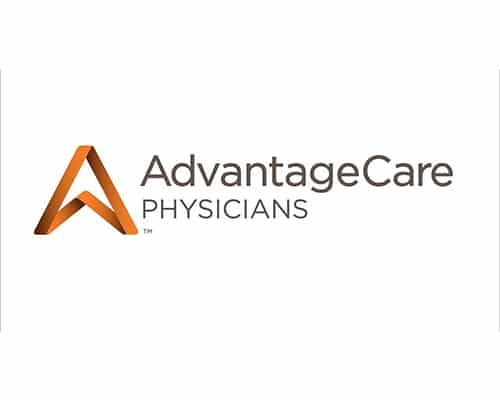 AdvantageCare Physicians logo featuring an orange stylized letter "A" to the left of the company name in gray text.