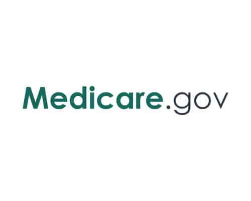 The image displays the official logo for Medicare.gov, with "Medicare" in green and ".gov" in black text on a white background.