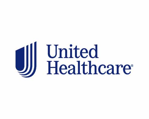 United Healthcare logo featuring a stylized blue shield icon to the left of the company name in blue text on a white background.