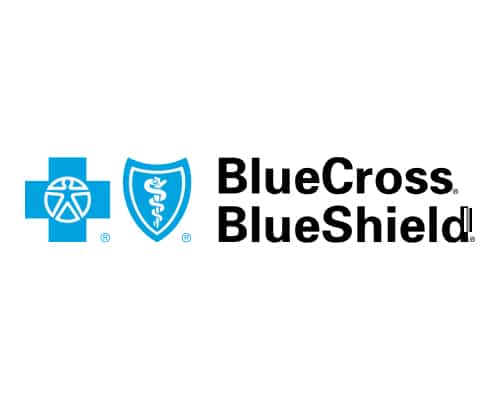 Blue Cross Blue Shield logo with a blue cross and blue shield symbol, alongside the text "BlueCross BlueShield" in black font.